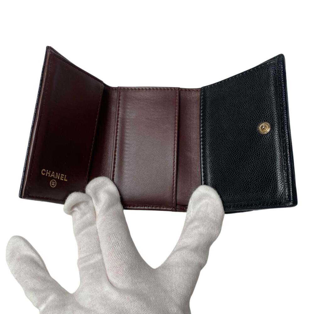 CHANEL Black Caviar Leather Logo Wallet - Picture 7 of 14